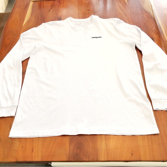 PATAGONIA Logo Front & Back White Long Sleeves T-Shirt Mens Size XL. - Picture 4 of 16